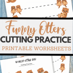World Otter Day themed cutting practice for preschool