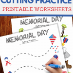 simple cutting worksheets for Memorial Day