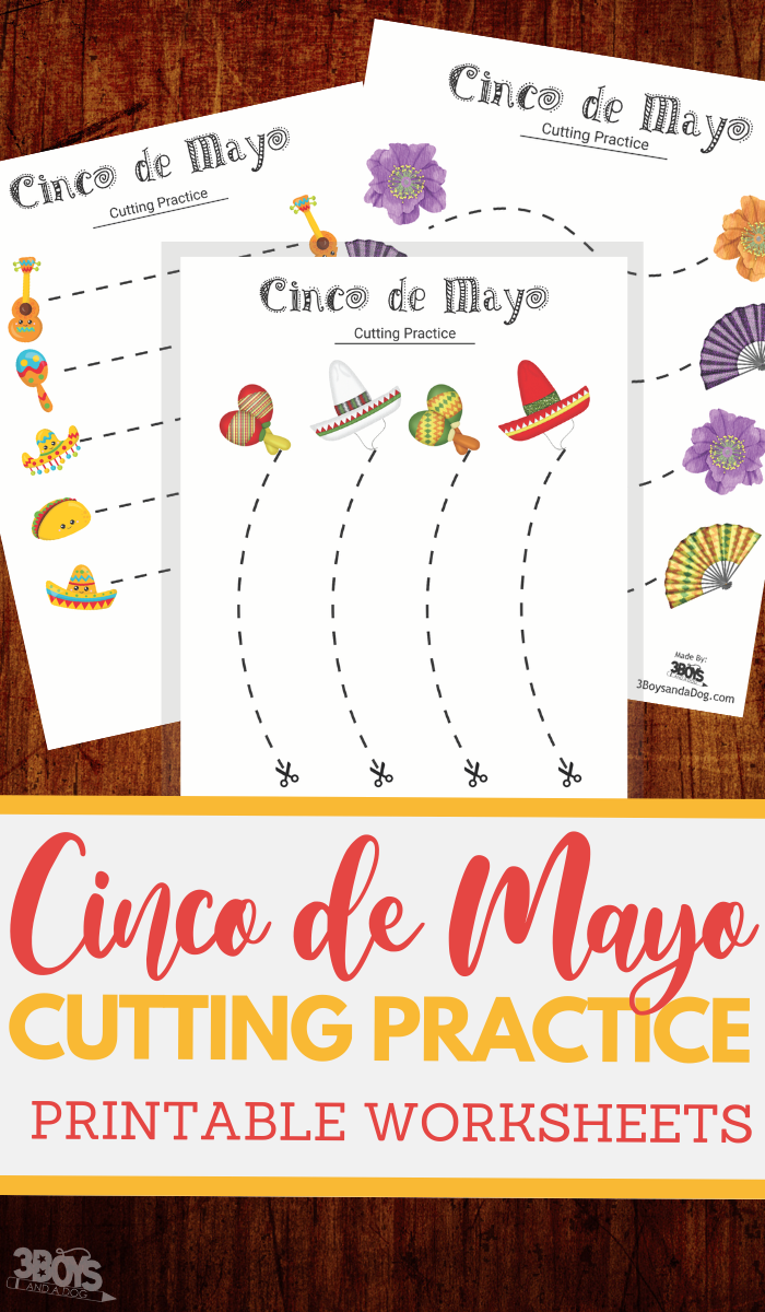 simple cutting worksheets for May the Fifth