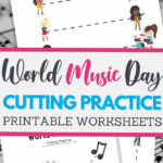simple cutting worksheets for World Music Day