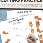 simple cutting worksheets for World Otter Day
