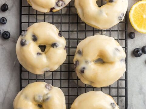 Image for Baked Lemon Blueberry Doughnuts (Donuts) Recipe + VIDEO