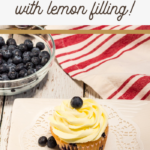 blueberry cupcakes with a lemon filling