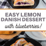 lemons and blueberries in a braided danish