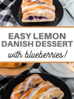 lemons and blueberries in a braided danish