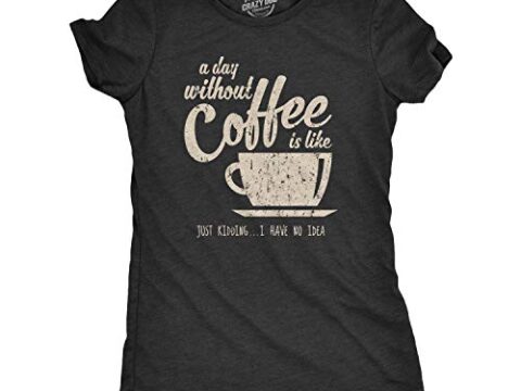 Image for Womens A Day Without Coffee is Like Just Kidding I Have No Idea T Shirt Funny (Heather Black) - S