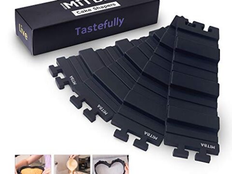 Image for Cake Shapers by MiTBA – Design a Baking Mold in Any Shape You Want! DIY With Our Amazing Non-Stick and Extra Thick Silicone Strips That Can Replace All Your Pans. Set of 4 Pieces, Black