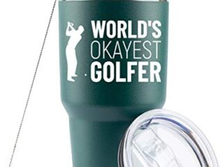 Image for JENVIO Golf Gifts For Men | 30oz Worlds Okayest Golfer Insulated Stainless Steel Travel Tumbler Mug w Lid and 2 Straws for Coffee and Cold Drinks | Unique Funny Gag Cup Dad Husband Retirement Stuff