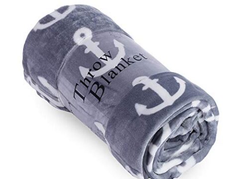 Image for Soft Warm Anchor Plush Throw Blanket for Couch – Comfortable Lightweight Fleece Travel Blanket Nautical Decor 50” x 60”