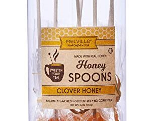 Image for Melville Candy Real Clover Honey Spoons, 8 Lollipop Stirrers, Complements Gourmet Treats and Beverages - Coffee, Tea, Cocoa, Hot Chocolate, Cocktails - Perfect for Holidays and Gifts