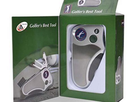 Image for Golfer's Best Tool Golf Multitool All-IN-ONE - Stroke Counter, Divot Repair Tool, Brush, Ball Marker, Cleat Tightener, Club Groove Cleaner, Best Golf Gift Idea For Men Women, Souvenir, Present