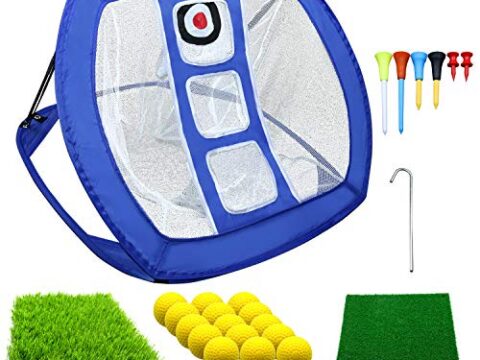 Image for Pop Up Golf Chipping Net | Perfect Golf Gifts for Men Kids,Outdoor Indoor Mini Putting Green Golfing Target Accessories Backyard Practice Swing Funny Game with 15 Training Balls and Two Hitting Mats