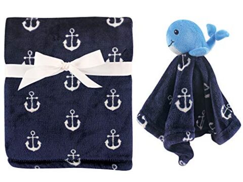 Image for Hudson Baby Unisex Baby Plush Blanket with Security Blanket, Whale, One Size