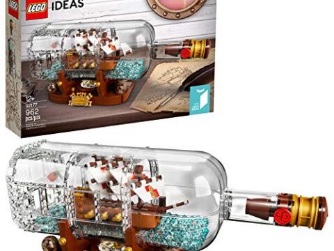 Image for LEGO Ideas Ship in a Bottle 92177 Expert Building Kit, Snap Together Model Ship, Collectible Display Set and Toy for Adults (962 Pieces)