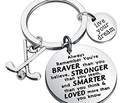 Image for BNQL Golf Lover Gift Keychain Live Your Dream Keychain Golf Players Jewelry Gift for Boyfriend Husband Golfer Gifts (Keychain)