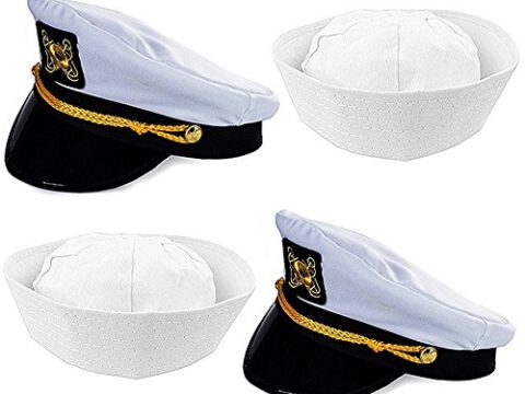Image for Funny Party Hats Captain Hat and Sailor Hat - 4 Pack - Captain Yacht Hat - Sailor Hats - Dress Up Hats