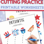 simple cutting worksheets for your Fourth of July Unit Study