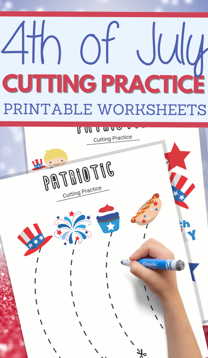 simple cutting worksheets for your Fourth of July Unit Study