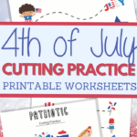 Independence Day themed cutting practice for preschool