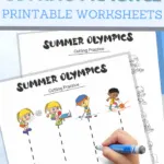 simple cutting worksheets for your Summer Olympics Unit Study