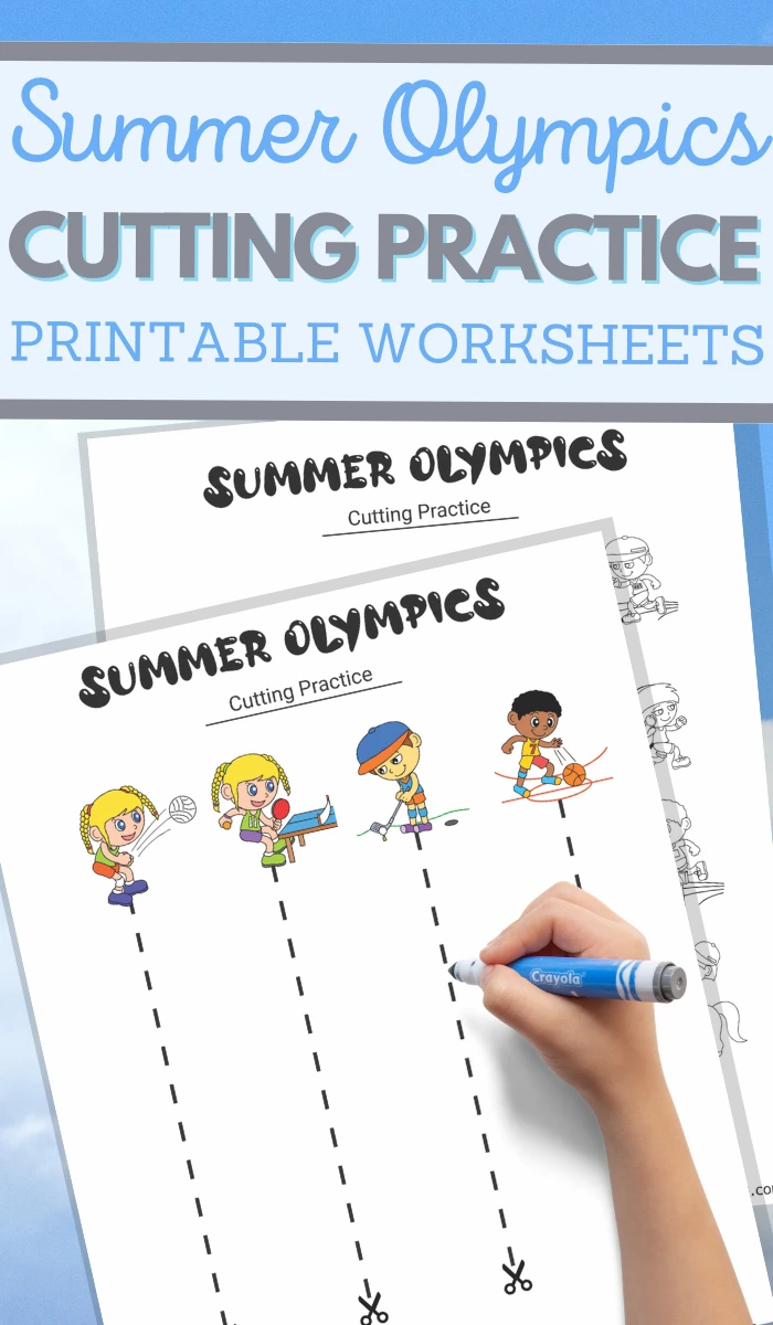 simple cutting worksheets for your Summer Olympics Unit Study