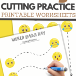 simple cutting worksheets for your World Emoji Day Unit Study