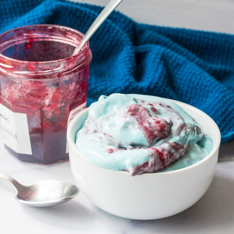 No-Churn Blue Raspberry Ice Cream Recipe