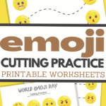 World Emoji Day themed cutting practice for preschool
