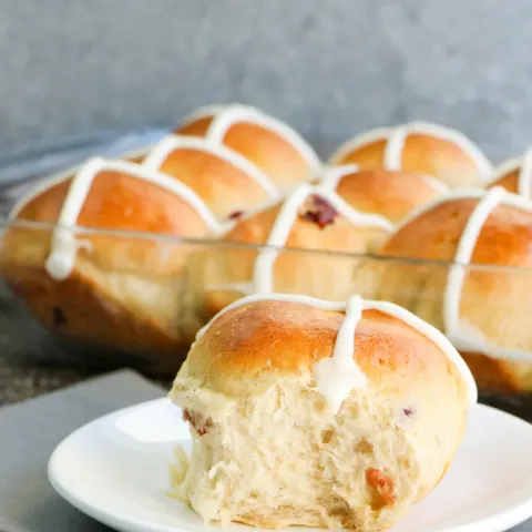 Bread Machine Cranberry Hot Cross Buns Recipe