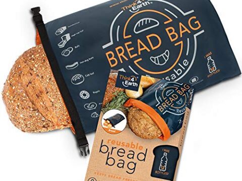 Image for Think4earth – Linen Bread Bag - Reusable freezer bread bag for homemade bread maker gift giving - Bread Container for Sourdough Loafs Storage, Large Bread Bags for Homemade Bread with Double Lining