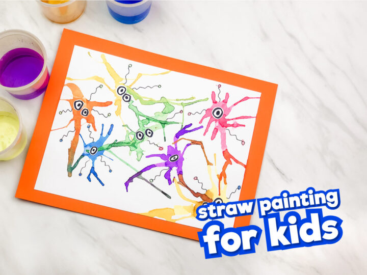 Image for Make This Cute Germ Blow Painting Art With Straws