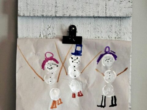 Image for Wine Cork Stamp Snowmen