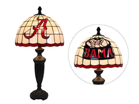 Image for Yogoart Tiffany Style Table Lamp 12-inch Wide NCAA Style Stained Glass Table Lamp 24.8 Inch Height