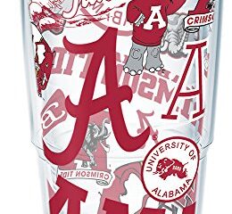 Image for Tervis Alabama Crimson Tide All Over Insulated Tumbler with Wrap and Lid, 24oz, Clear