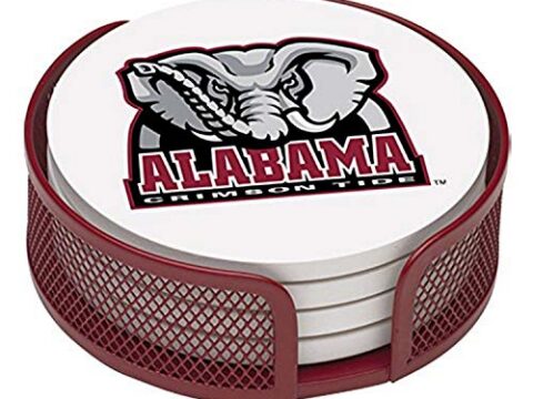 Image for Thirstystone Stoneware Drink Coaster Set with Holder, University of Alabama