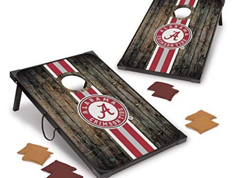 Image for Wild Sports NCAA Alabama Crimson Tide 2' x 3' MDF Deluxe Cornhole Set - with Corners and Aprons, Team Color