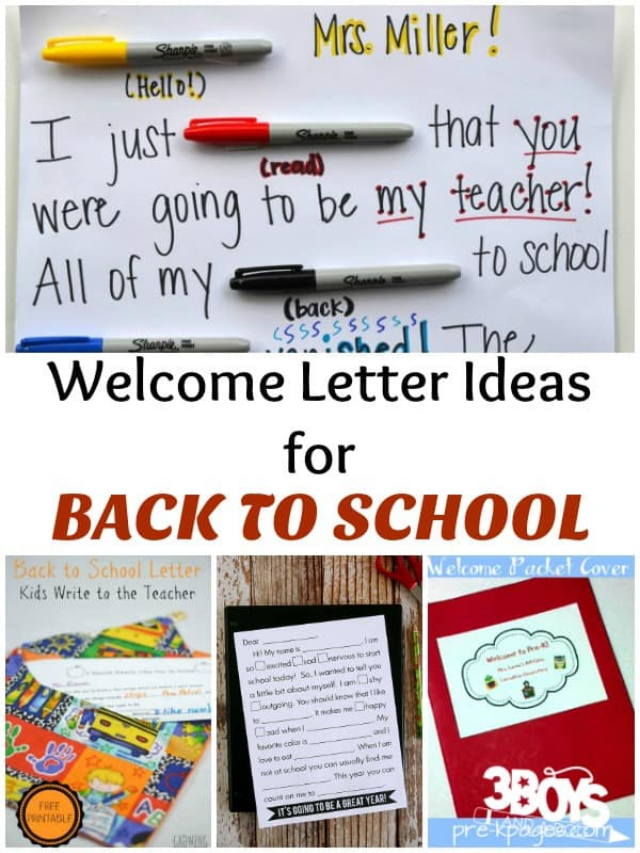 Welcome Back to School Letters Story