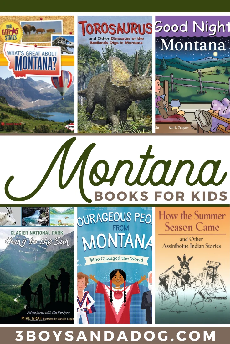 collage of the cover images of 6 Montana Books for Kids