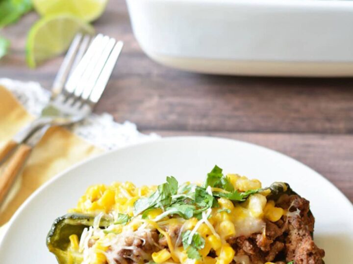 Image for Easy Ground Beef Stuffed Pasilla Peppers