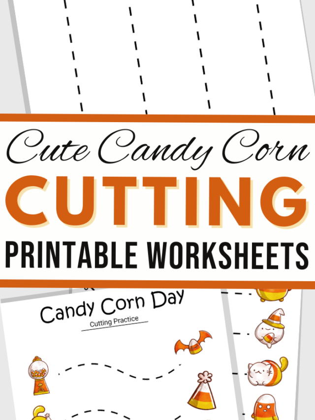 Candy Corn Cutting Practice Sheets Story