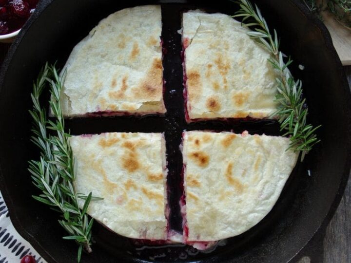 Image for Leftover Cranberry and Turkey Quesadillas with Asiago and White Cheddar Cheese