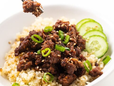 Image for Easy Keto Korean Ground Beef Bowl Recipe | Wholesome Yum