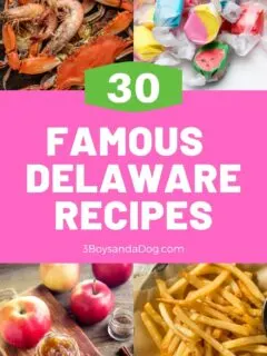 feature pin with four famous Delaware photos with the text, 