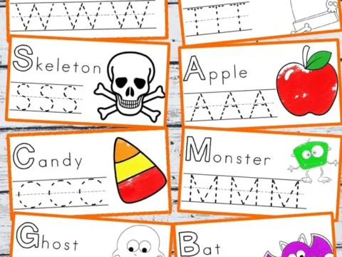 Image for Halloween Handwriting and Coloring Free Printables 