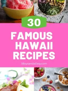 pin with four images for famous Hawaii recipes