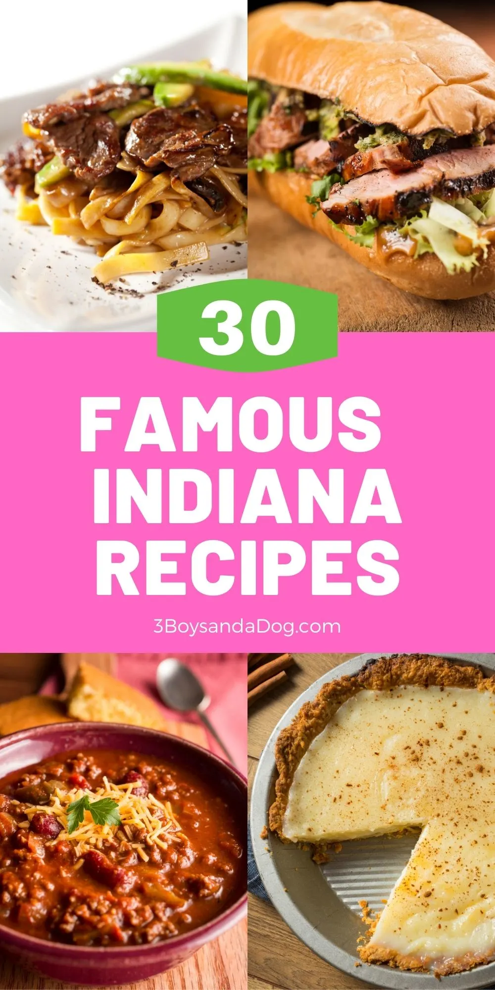 feature pin with four images for famous Indiana recipes