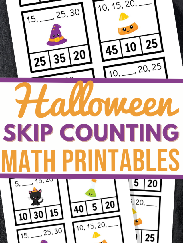 Halloween Skip Counting Math Printables Story
