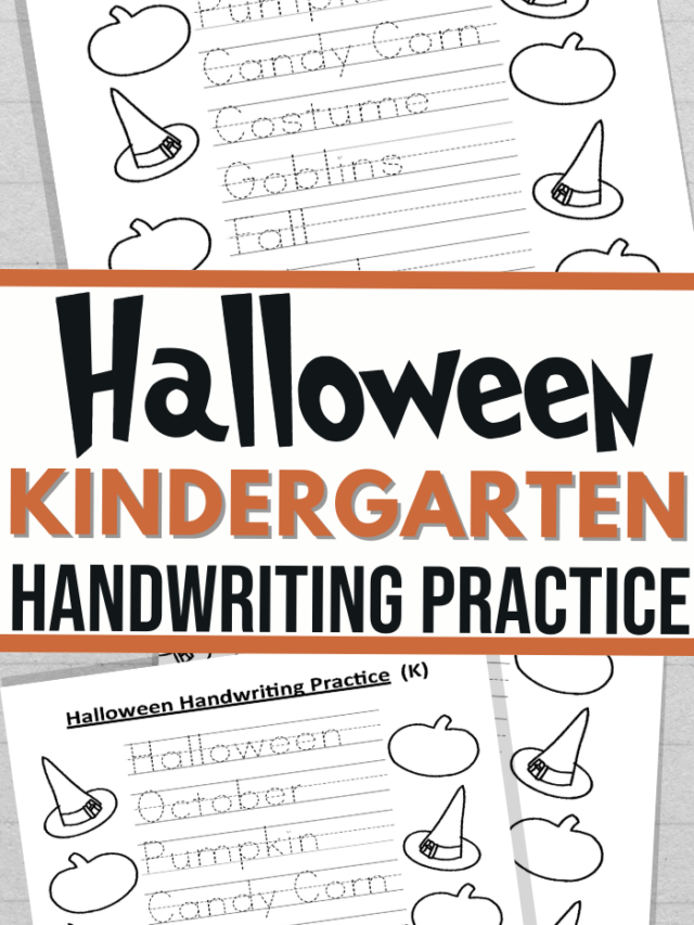 Halloween Themed Kindergarten Handwriting Worksheets