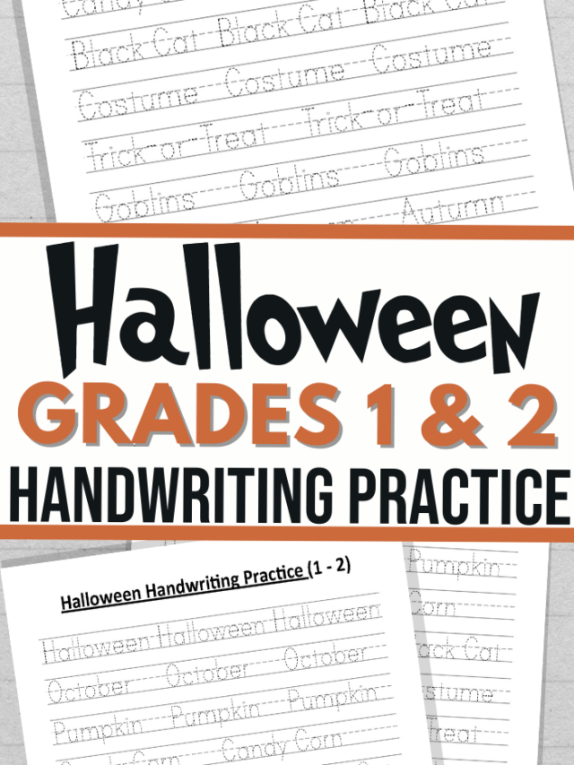 Halloween Themed Grades 1 & 2 Handwriting Worksheets
