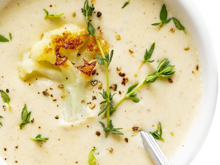 Image for Healthy Creamy Roasted Cauliflower Soup Recipe
